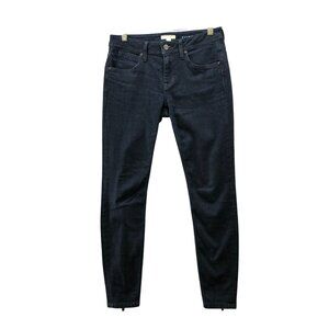 Burberry Brit Foxton Skinny Jeans Womens 27 Dark Wash Blue Zip Ankle Low Rise